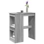 Mesa alta con estantes madera gris Sonoma 90x47,5x103,5 cm en Mesas de comedor | Comprar online en Foru.es