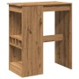 Mesa alta con estantes madera roble artisian 90x47,5x103,5 cm en Mesas de comedor | Comprar online en Foru.es