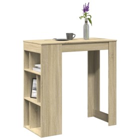 Mesa alta bar con estantes madera roble Sonoma 102x50x103,5 cm en Mesas de comedor | Comprar online en Foru.es