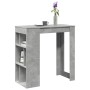 Mesa alta bar con estantes madera gris hormigón 102x50x103,5cm en Mesas de comedor | Comprar online en Foru.es