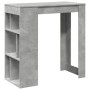Mesa alta bar con estantes madera gris hormigón 102x50x103,5cm en Mesas de comedor | Comprar online en Foru.es