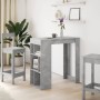 Mesa alta bar con estantes madera gris hormigón 102x50x103,5cm en Mesas de comedor | Comprar online en Foru.es