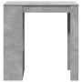 Mesa alta bar con estantes madera gris hormigón 102x50x103,5cm en Mesas de comedor | Comprar online en Foru.es