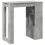 Mesa alta bar con estantes madera gris hormigón 102x50x103,5cm en Mesas de comedor | Comprar online en Foru.es