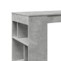 Mesa alta bar con estantes madera gris hormigón 102x50x103,5cm en Mesas de comedor | Comprar online en Foru.es