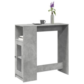 Mesa alta bar con estantes madera gris hormigón 101x40x103,5 cm en Mesas de comedor | Comprar online en Foru.es