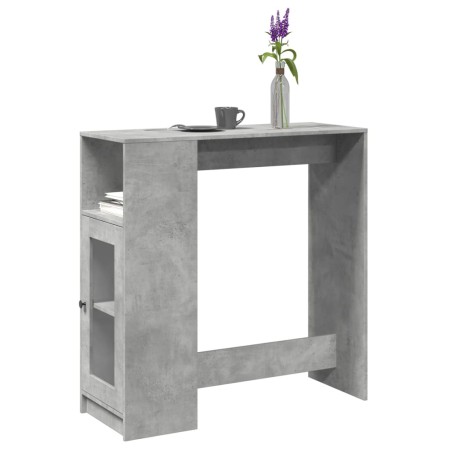 Mesa alta bar con estantes madera gris hormigón 101x40x103,5 cm en Mesas de comedor | Comprar online en Foru.es