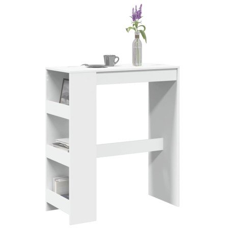 Mesa alta con estantes madera ingeniería 90x40x103,5 cm en Mesas de comedor | Comprar online en Foru.es