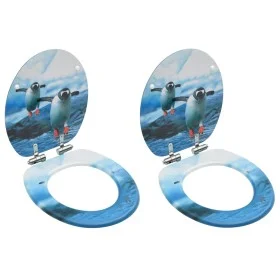 Toilet seat cover soft close 2 pcs MDF penguin design by vidaXL, Toilet and bidet seats - Ref: Foro24-3056415, Price: 96,45 €...