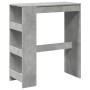 Mesa alta bar con estantes madera gris hormigón 90x40x103,5 cm en Mesas de comedor | Comprar online en Foru.es