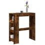 Mesa alta bar con estantes roble ahumado 90x40x103,5 cm en Mesas de comedor | Comprar online en Foru.es