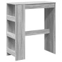 Mesa alta bar con estantes madera gris Sonoma 90x47,5x103,5 cm en Mesas de comedor | Comprar online en Foru.es