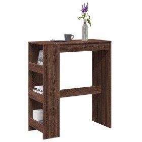 Mesa alta bar con estantes marrón roble 90x40x103,5 cm en Mesas de comedor | Comprar online en Foru.es