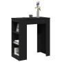 Mesa alta con estantes madera ingeniería negra 95x47x103,5 cm en Mesas de comedor | Comprar online en Foru.es