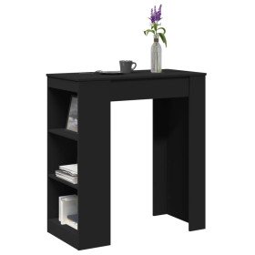 Mesa alta con estantes madera ingeniería negra 95x47x103,5 cm en Mesas de comedor | Comprar online en Foru.es