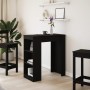 Mesa alta con estantes madera ingeniería negra 95x47x103,5 cm en Mesas de comedor | Comprar online en Foru.es
