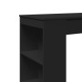 Mesa alta con estantes madera ingeniería negra 95x47x103,5 cm en Mesas de comedor | Comprar online en Foru.es