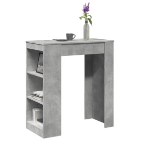 Mesa alta bar con estantes madera gris hormigón 95x47x103,5 cm en Mesas de comedor | Comprar online en Foru.es