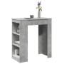 Mesa alta bar con estantes madera gris hormigón 95x47x103,5 cm en Mesas de comedor | Comprar online en Foru.es