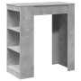 Mesa alta bar con estantes madera gris hormigón 95x47x103,5 cm en Mesas de comedor | Comprar online en Foru.es