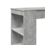 Mesa alta bar con estantes madera gris hormigón 95x47x103,5 cm en Mesas de comedor | Comprar online en Foru.es