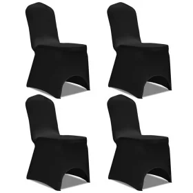 Funda para silla elástica 4 unidades negra de vidaXL, Fundas - Ref: Foro24-131409, Precio: 19,75 €, Descuento: %