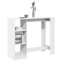 Mesa bar con estante madera ingeniería blanca 124x46x103,5 cm en Mesas de comedor | Comprar online en Foru.es