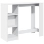 Mesa bar con estante madera ingeniería blanca 124x46x103,5 cm en Mesas de comedor | Comprar online en Foru.es