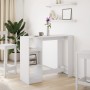 Mesa bar con estante madera ingeniería blanca 124x46x103,5 cm en Mesas de comedor | Comprar online en Foru.es