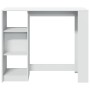 Mesa bar con estante madera ingeniería blanca 124x46x103,5 cm en Mesas de comedor | Comprar online en Foru.es