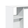 Mesa bar con estante madera ingeniería blanca 124x46x103,5 cm en Mesas de comedor | Comprar online en Foru.es