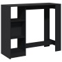 Mesa bar con estante madera ingeniería negra 124x46x103,5 cm en Mesas de comedor | Comprar online en Foru.es