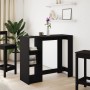 Mesa bar con estante madera ingeniería negra 124x46x103,5 cm en Mesas de comedor | Comprar online en Foru.es