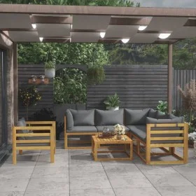 Garden furniture 7 pcs cushions solid acacia wood by vidaXL, Garden sets - Ref: Foro24-3057613, Price: 751,81 €, Discount: %