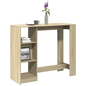 Mesa bar con estante madera roble Sonoma 124x46x103,5 cm en Mesas de comedor | Comprar online en Foru.es