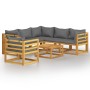 Muebles de jardín 7 pzas cojines madera maciza de acacia de vidaXL, Conjuntos de jardín - Ref: Foro24-3057613, Precio: 669,23...