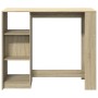 Mesa bar con estante madera roble Sonoma 124x46x103,5 cm en Mesas de comedor | Comprar online en Foru.es