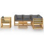 Muebles de jardín 7 pzas cojines madera maciza de acacia de vidaXL, Conjuntos de jardín - Ref: Foro24-3057613, Precio: 669,23...