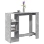 Mesa bar con estante madera gris hormigón 124x46x103,5 cm en Mesas de comedor | Comprar online en Foru.es