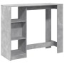 Mesa bar con estante madera gris hormigón 124x46x103,5 cm en Mesas de comedor | Comprar online en Foru.es