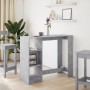 Mesa bar con estante madera gris hormigón 124x46x103,5 cm en Mesas de comedor | Comprar online en Foru.es