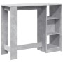 Mesa bar con estante madera gris hormigón 124x46x103,5 cm en Mesas de comedor | Comprar online en Foru.es