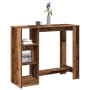 Mesa bar con estante madera envejecida 124x46x103,5 cm en Mesas de comedor | Comprar online en Foru.es