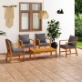 Muebles de jardín 5 piezas cojines madera maciza de acacia de vidaXL, Conjuntos de jardín - Ref: Foro24-3057791, Precio: 432,...
