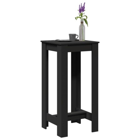 Mesa alta de bar madera de ingeniería negra 51x50x103,5 cm en Mesas de comedor | Comprar online en Foru.es