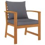 Muebles de jardín 5 piezas cojines madera maciza de acacia de vidaXL, Conjuntos de jardín - Ref: Foro24-3057791, Precio: 432,...