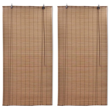 Estor enrollable de bambú 2 unidades marrón 120x220 cm de vidaXL, Persianas y estores - Ref: Foro24-3057520, Precio: 63,62 €,...