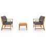 Muebles de jardín 3 pzas cojines madera maciza de acacia de vidaXL, Conjuntos de jardín - Ref: Foro24-3057789, Precio: 436,74...