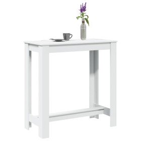 Mesa alta de bar madera ingeniería blanca 102x50x103,5 cm en Mesas de comedor | Comprar online en Foru.es