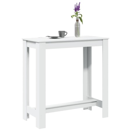 Mesa alta de bar madera ingeniería blanca 102x50x103,5 cm en Mesas de comedor | Comprar online en Foru.es